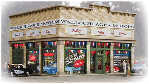 Walthers Trainline HO Scale Building/Structure Wallschlager Motors (Assembled)