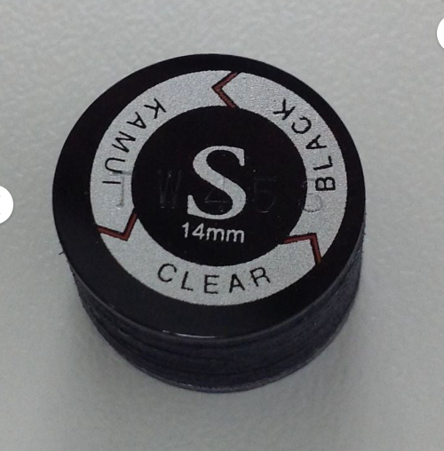 Kamui Clear Black Billiard Pool Cue Tip 14mm - Soft