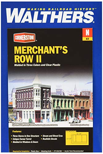 Walthers Cornerstone N Scale Building/Structure Kit Merchant's Row II Downtown