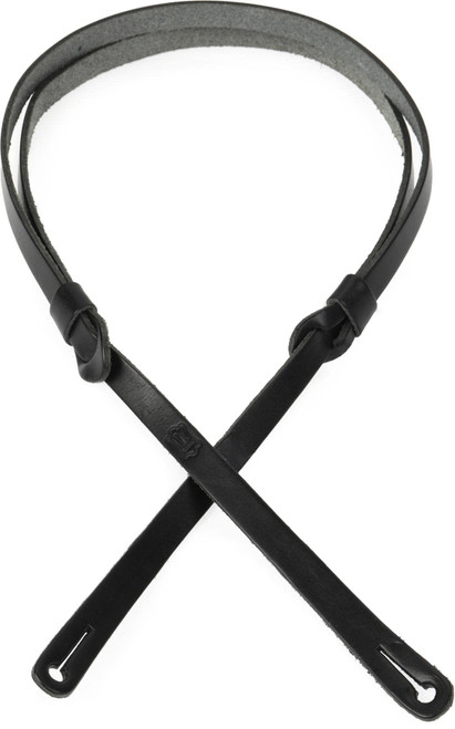 Levy's M19PR-BLK Veg-Tan Leather 1/2" Wide Mandolin Strap - BLACK