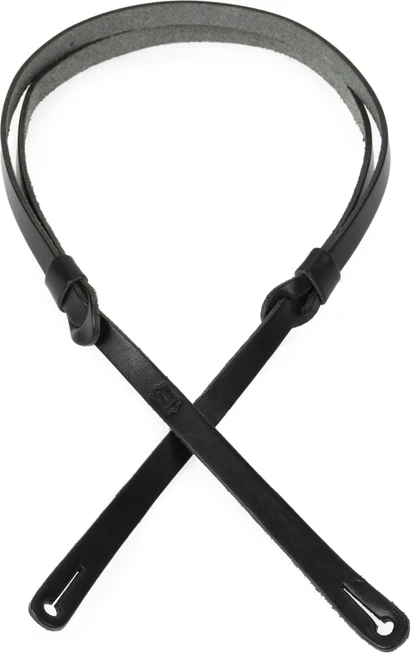 Levy's M19PR-BLK Veg-Tan Leather 1/2" Wide Mandolin Strap - BLACK