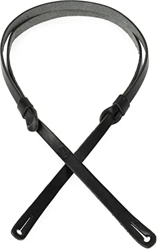 Levy's M19PR-BLK Veg-Tan Leather 1/2" Wide Mandolin Strap - BLACK