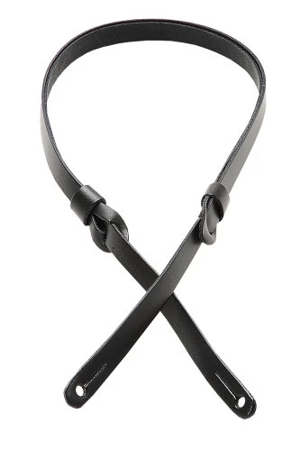 Levy's M19PR-BLK Veg-Tan Leather 1/2" Wide Mandolin Strap - BLACK