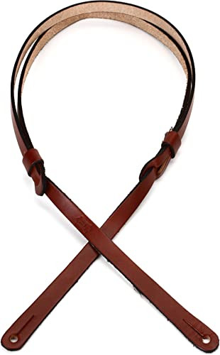 Levy's M19PR-BRN Veg-Tan Leather 1/2" Wide Mandolin Strap - Brown