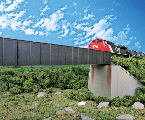 Walthers Cornerstone HO Scale 90ft. Single-Track Railroad Through Girder Bridge