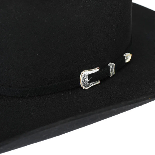 Stetson 3X Oak Ridge Black Wool Felt Cowboy Western Hat - Size 7 3/4