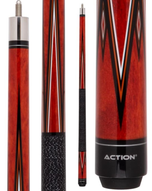 Action Kids JR16 52in Red & Black Wrapped Pool/Billiards Cue Stick