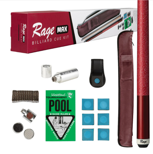 Rage Max Billiard Cue Kit-Burgundy/Linen