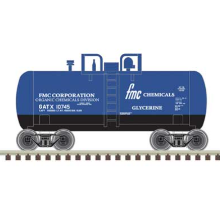 Atlas N Scale Trainman Beer Can Tank Car FMC Chemicals(GATX) #10744