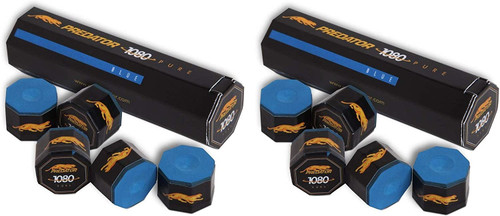 Predator 1080 Pool Billiard Cue Stick Chalk - 5 Piece/Box - Blue (2-Pack)