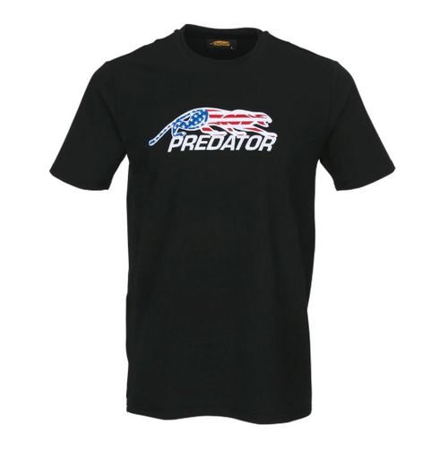 Predator USA Embroidered Logo Short Sleeve T Shirt Black - Large