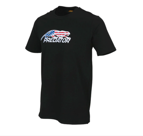 Predator USA Embroidered Logo Short Sleeve T Shirt Black - Large