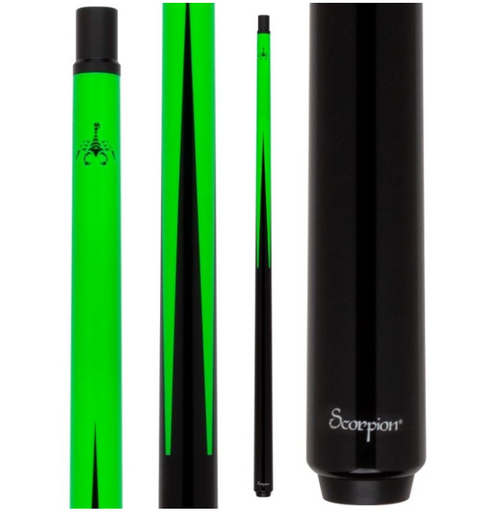 Scorpion SCO123 Carbon Fiber Green Sneaky Pete Billiards/Pool Cue