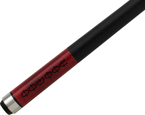Voodoo VOD22 Black & Red Stain Black Magic 8 Ball Skull Billiard/Pool Cue Stick