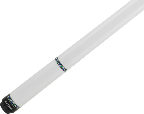 Action Value VAL28 White w/ Black Blue & Green Ring Pool/Billiards Cue Stick
