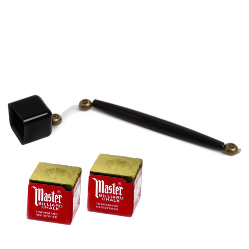 Deluxe Chalk Stick Holder Pocket Chalker Pool/ Billiard Cue Accessory w/ Two Pieces Of Chalk