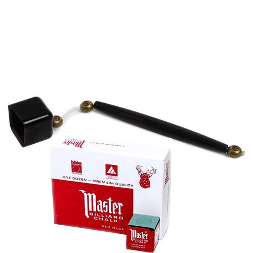 Deluxe Chalk Stick Holder Pocket Chalker Pool/ Billiard Cue Accessory w/ One Dozen Chalk