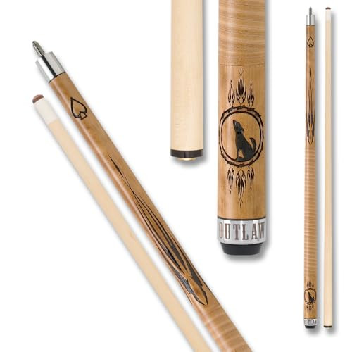 Outlaw Cues OL13 Native American/Howling Wolf - Spade Pool/Billiards Cue Stick