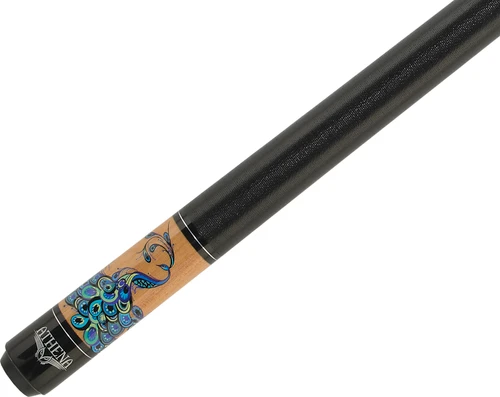 Athena  ATH47 Maple w/Multi Colored Peacock Pool/Billiards Cue Stick