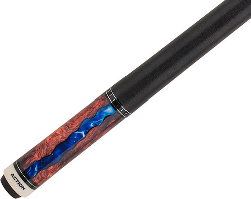 Action ACT152 Walnut Burl w/ Blue Epoxy Resin Design Pool/Billiards Cue Stick