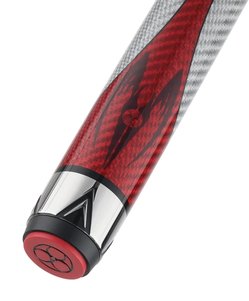 Poison Maelith Pool Cue with Carbon Fiber Shaft - Gray/Red - No Wrap