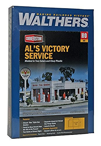 Walthers Cornerstone HO Scale Building/Structure Als Victory Service Gas Station