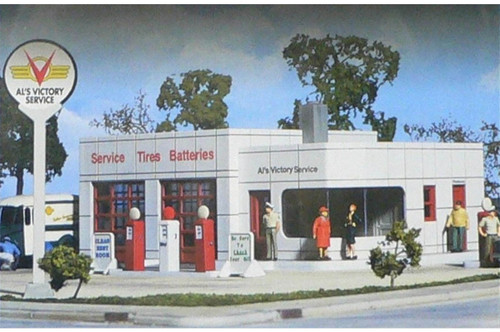 Walthers Cornerstone HO Scale Building/Structure Als Victory Service Gas Station