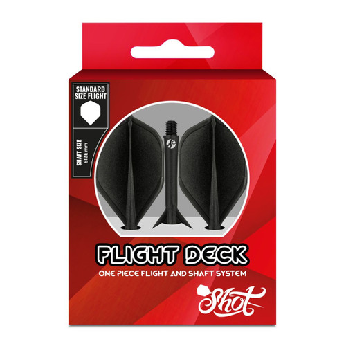 Shot Darts Flight Deck-One Piece Dart Flight and Shaft System - Inbetween Black