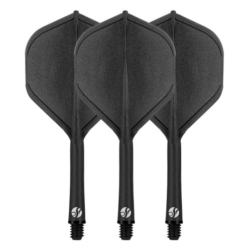 Shot Darts Flight Deck-One Piece Dart Flight and Shaft System - Medium Black