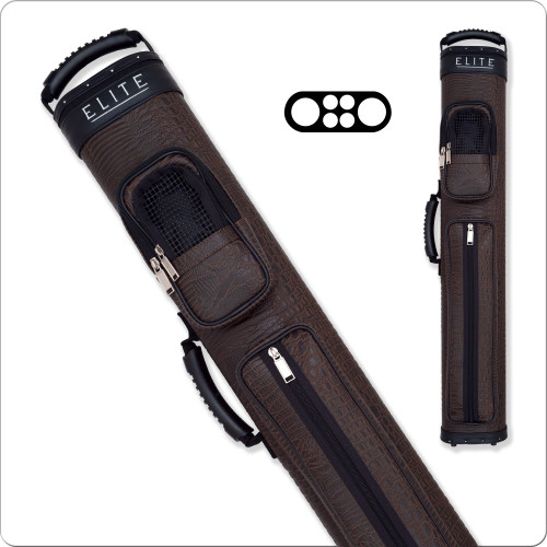 Elite ECCP24 Brown Crocodile Design/Cell Phone Pouch 2x4 Pool/Billiard Cue Case