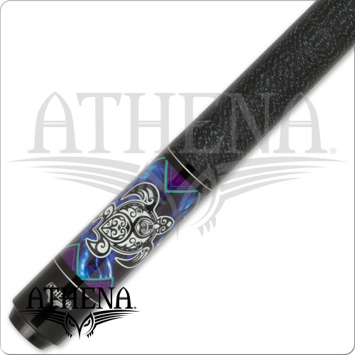Athena ATH54 Purple w/ Blue & Turtle w/ Tribal Print Pool/Billiards Cue Stick