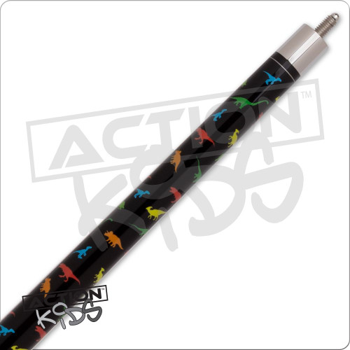 Action Kids JR19 48in Black w/Trees, Dinosaurs & Volcano Pool/Billiard Cue Stick