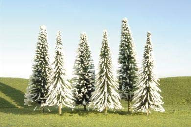 Bachmann Snow-Covered Winter Pine Trees SceneScapes 5 to 6in 12.7 to 15.2cm 6-Pk