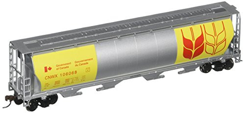 Bachmann HO Scale Cylindrical 4-Bay Grain Hopper Government Canada/CNWX (Silver)