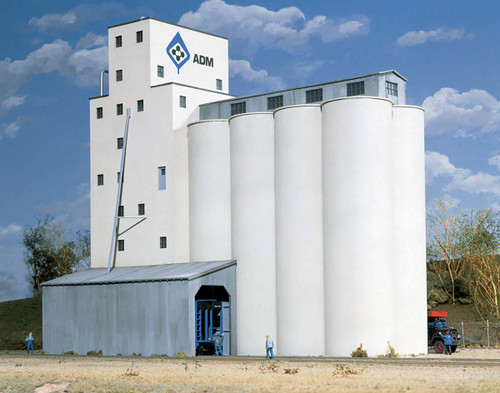 Walthers Cornerstone HO Scale Building/Structure Kit ADM Grain/Feed Elevator