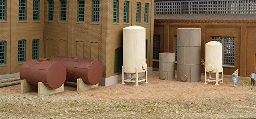 Walthers Cornerstone N Scale Building/Structure Kit Storage Tanks (6-Pack)