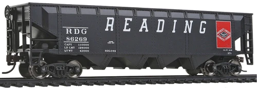 Walthers Trainline HO Scale Offset Hopper Train Car Reading Anthracite Logo