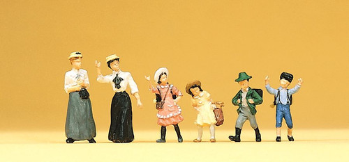 Preiser HO Scale Model Figure/People Set - 1900s Women And Children 6-Pack