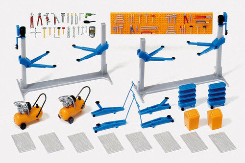 Preiser HO Scale Model Scenery Detail Set Equipment for Vehicle Shop/Garage