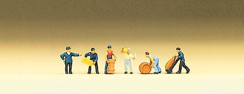 Preiser Z Scale Model Figure/People Set Railroad Personnel Track Workers 6-Pack