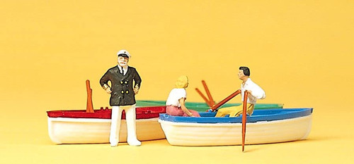 Preiser HO Scale Model Figure/People Set Recreation/Sports Family & Boats