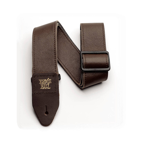 Ernie Ball P04135 2" Tri-Glide Italian Leather Guitar Strap - Brown