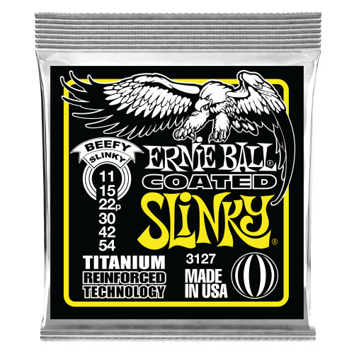 Ernie Ball P03127 Beefy Slinky Coated Titanium Electric Guitar Strings - 11-54