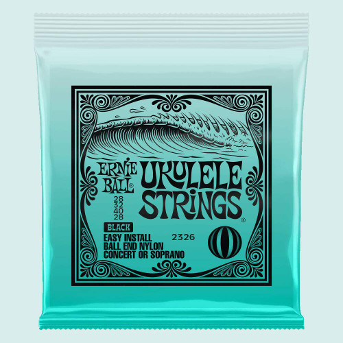Ernie Ball P02326 Concert/Soprano Nylon Ball-End Ukulele Strings - Black