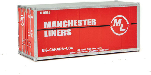 Walthers HO Scale 20' Smooth-Side Container Manchester Liners (Red/White)