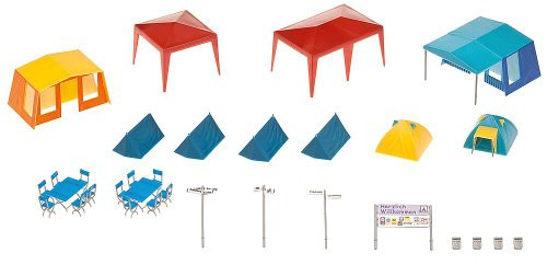 Faller HO Scale Scenery Accessory Kit Tent Camping Set w/ Party Tents & Chairs
