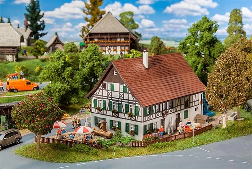 Faller HO Scale Building/Structure Kit Half-Timber Farmhouse Inn/Home/Barn