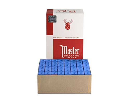 Master Billiard/Pool Cue Chalk - Sky - Gross - 12 Dozen (144 Pieces)