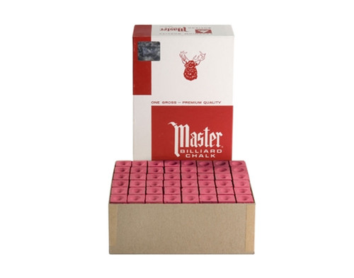 Master Billiard/Pool Cue Chalk - Red -  Gross - 12 Dozen (144 Pieces)