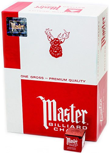 Master Billiard/Pool Cue Chalk - Red -  Gross - 12 Dozen (144 Pieces)